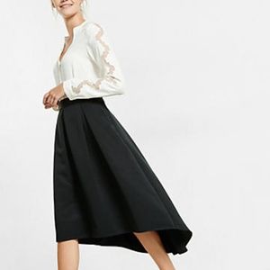 New Express High Low Pleated Front A Line Skirt